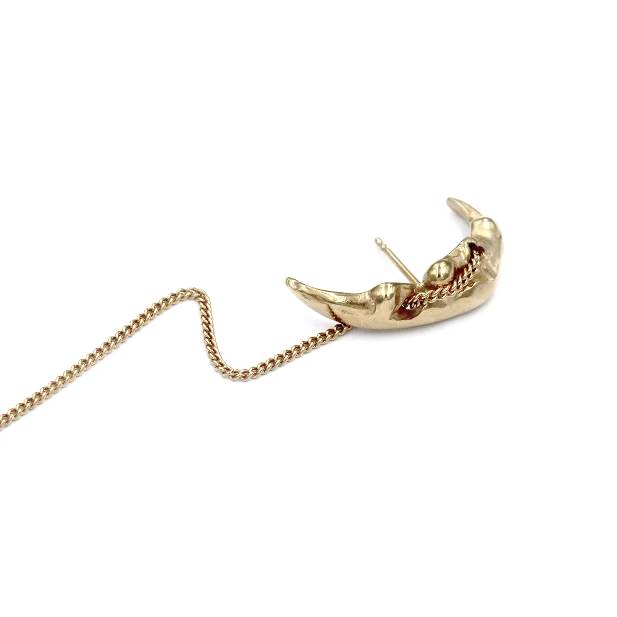 Spino chain gold plated earring